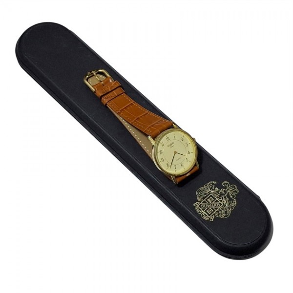 Duward Saat Duward Kol Saati Vintage Duward Swiss Quartz Watch 10 Micron Gold Plated in Box