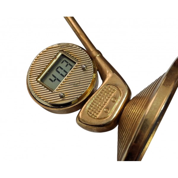 Golf Form Dijital Masa Saati Pirinç Masa Saati Prinç Dijital Saat Solid Brass Digital Table Watch