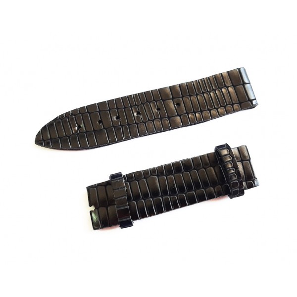 Deri Saat Kordonu Siyah Deri Kordon Timsah Derisi 20 mm Vintage Saatlerinize