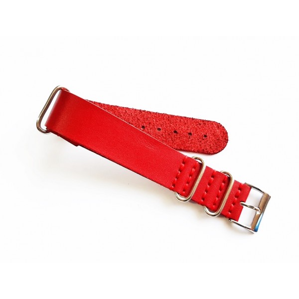 22mm Deri Nato Gucci Nato Kordon Zulu Kordon Saat Kayışı Kırmızı Nato Watch Strap Zulu Strap Red
