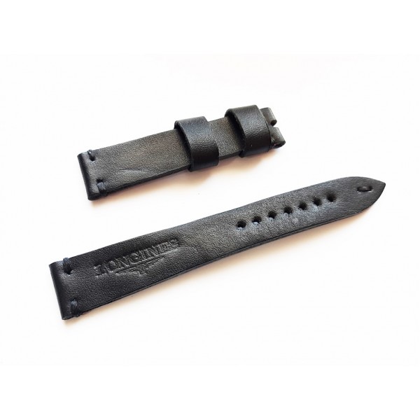 Longines Uyumlu Deri Kordon Siyah 16mm 18mm 20mm 22mm 24mm Saat Kayışı Handmade Watch Strap Watch Band