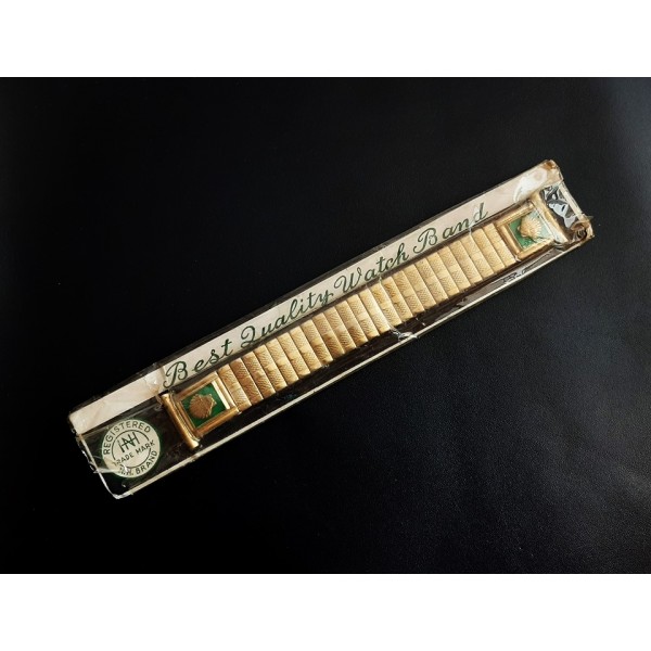 Vintage Saat Kordonu 18mm Flex Gold Metal Kordon S...