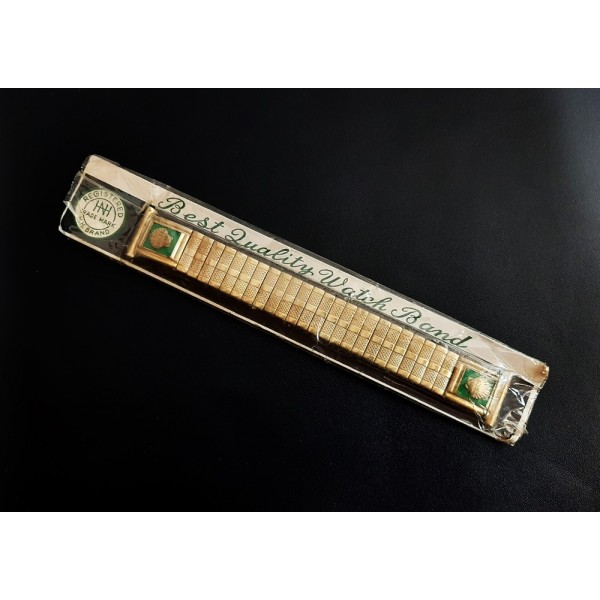 Vintage Saat Kordonu 18mm Flex Gold Metal Kordon Shell Figür Logo Old Vintage Watch Strap Watch Band New